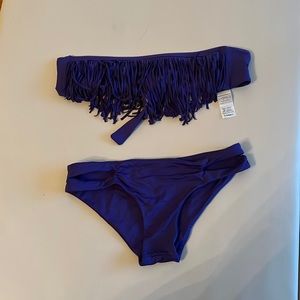 L*Space bandeau tassels bikini XS